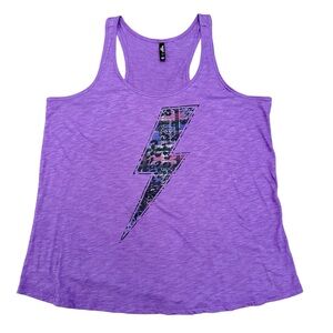 Torrid 1X Purple Lightning Bolt Slub Racerback Tank Top